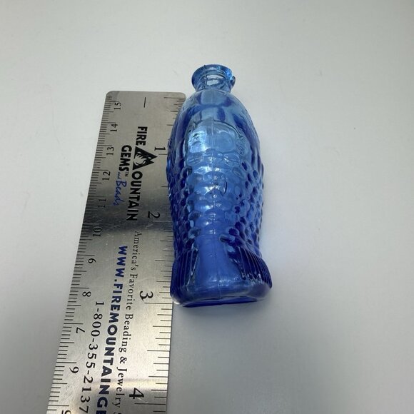 Vintage Dr. Fisch's Bitters Blue Bottle Mini 3" Pretty - Picture 4 of 5